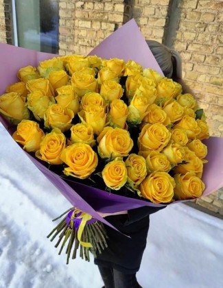 Geltonos Rožės 70-80cm 2